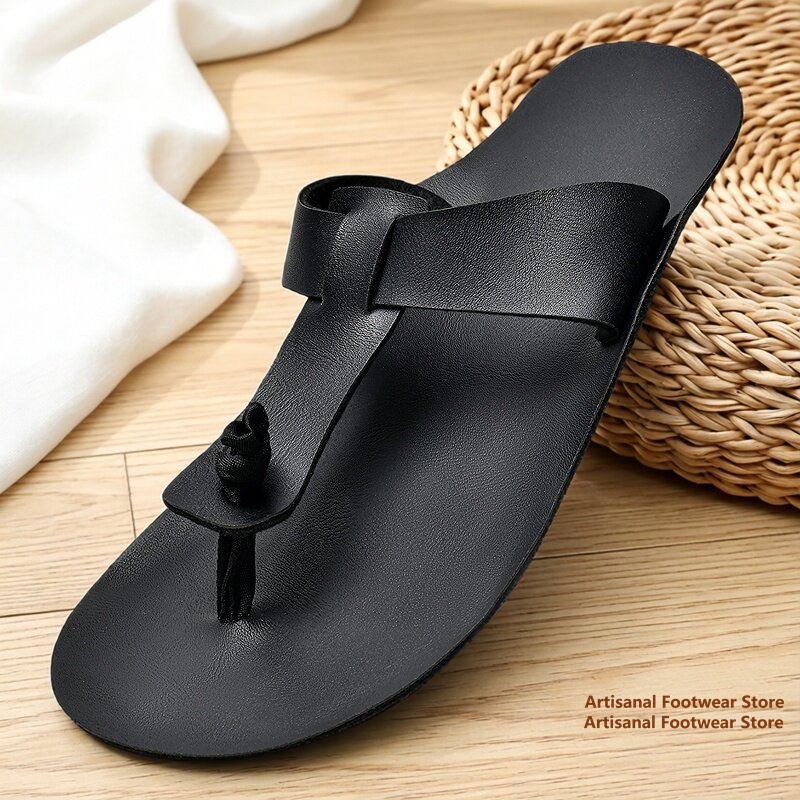 Chanclas de cuero retro para h - Flip Flop Leather Men reseña y precio